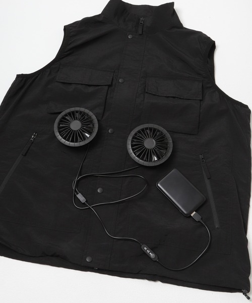 URBAN RESEARCH Sonny Label(アーバンリサーチサニーレーベル)の「COOLING FAN STAND VEST(ベスト・メンズ・ブラック/チャコールグレー・SMALL/MEDIUM/LARGE)」の6枚目の写真