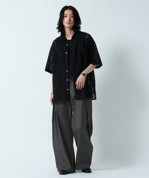 RAGEBLUE(レイジブルー)の「SMART INTUCK WIDE CHINO SLACKS/スマートインタックワイドチノスラックス(スラックス・メンズ・ベージュ/ブラック・LARGE/MEDIUM)」の7枚目の写真