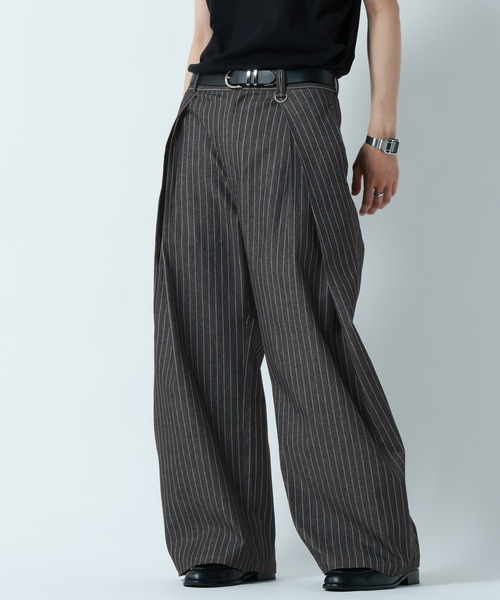 RAGEBLUE(レイジブルー)の「SMART INTUCK WIDE CHINO SLACKS/スマートインタックワイドチノスラックス(スラックス・メンズ・ベージュ/ブラック・LARGE/MEDIUM)」の12枚目の写真