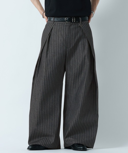 RAGEBLUE(レイジブルー)の「SMART INTUCK WIDE CHINO SLACKS/スマートインタックワイドチノスラックス(スラックス・メンズ・ベージュ/ブラック・LARGE/MEDIUM)」の11枚目の写真