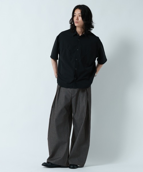 RAGEBLUE(レイジブルー)の「SMART INTUCK WIDE CHINO SLACKS/スマートインタックワイドチノスラックス(スラックス・メンズ・ベージュ/ブラック・LARGE/MEDIUM)」の5枚目の写真