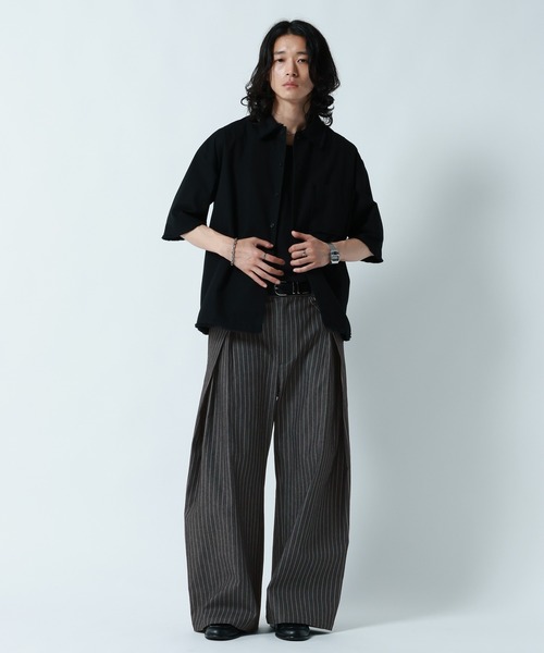 RAGEBLUE(レイジブルー)の「SMART INTUCK WIDE CHINO SLACKS/スマートインタックワイドチノスラックス(スラックス・メンズ・ベージュ/ブラック・LARGE/MEDIUM)」の6枚目の写真