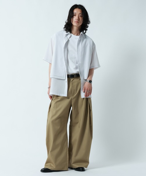 RAGEBLUE(レイジブルー)の「SMART INTUCK WIDE CHINO SLACKS/スマートインタックワイドチノスラックス(スラックス・メンズ・ベージュ/ブラック・LARGE/MEDIUM)」の17枚目の写真