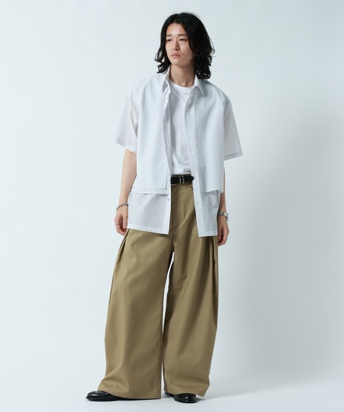 RAGEBLUE(レイジブルー)の「SMART INTUCK WIDE CHINO SLACKS/スマートインタックワイドチノスラックス(スラックス・メンズ・ベージュ/ブラック・LARGE/MEDIUM)」の18枚目の写真