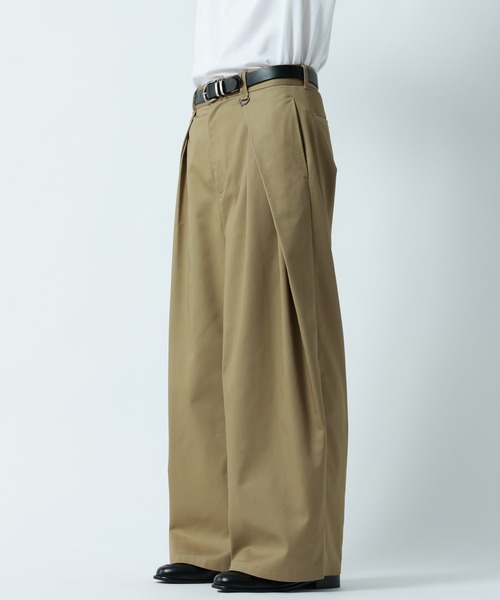 RAGEBLUE(レイジブルー)の「SMART INTUCK WIDE CHINO SLACKS/スマートインタックワイドチノスラックス(スラックス・メンズ・ベージュ/ブラック・LARGE/MEDIUM)」の20枚目の写真