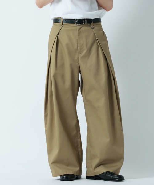 RAGEBLUE(レイジブルー)の「SMART INTUCK WIDE CHINO SLACKS/スマートインタックワイドチノスラックス(スラックス・メンズ・ベージュ/ブラック・LARGE/MEDIUM)」の21枚目の写真