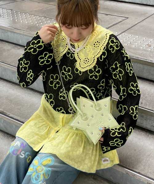 HELLO.SANFRANCISCO】2WAYフラワーシアー刺繍ボレロ（カーディガン