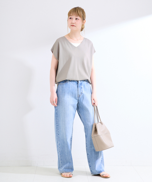 B.C STOCK(ベーセーストック)の「手洗い可 / 接触冷感 / アンチピリングVネックプルオーバー(ニット/セーター・レディース・ブラック/グレー/キャメル・FREE)」の10枚目の写真