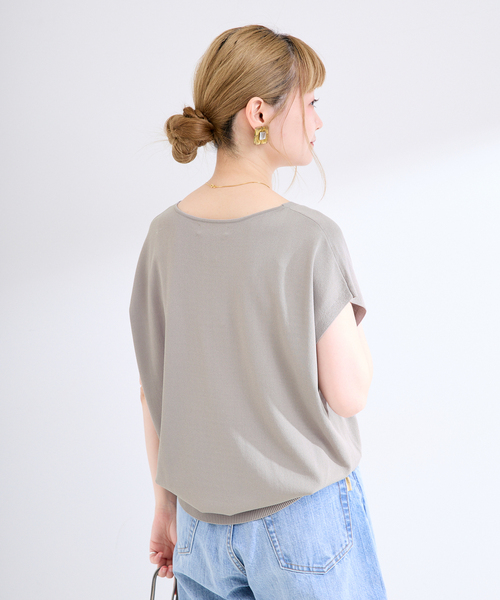 B.C STOCK(ベーセーストック)の「手洗い可 / 接触冷感 / アンチピリングVネックプルオーバー(ニット/セーター・レディース・ブラック/グレー/キャメル・FREE)」の17枚目の写真