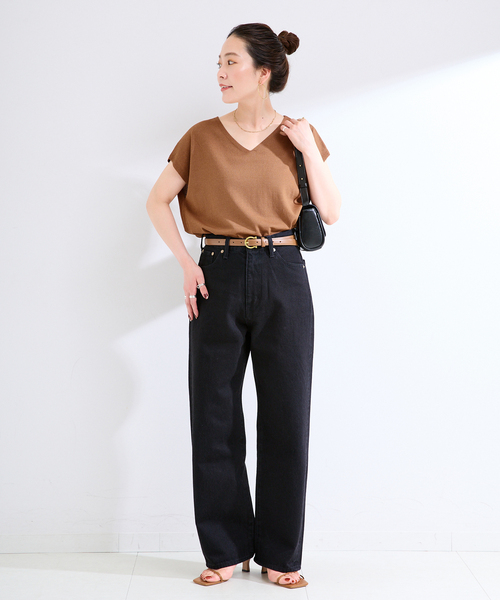 B.C STOCK(ベーセーストック)の「手洗い可 / 接触冷感 / アンチピリングVネックプルオーバー(ニット/セーター・レディース・ブラック/グレー/キャメル・FREE)」の18枚目の写真