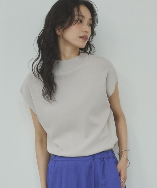 hunch（ハンチ）の「フレンチスリーブ ニットトップス（ニット/セーター・レディース・ターメリック/ワインレッド/ブラック/オフホワイト/グレイッシュベージュ・FREE）」の21枚目の写真