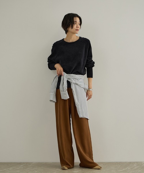 SALON adam et rope'(サロン アダム エ ロペ)の「【CreamyCotton (クリーミーコットン)】クロップドプルオーバー / セットアップ対応(ニット/セーター・レディース・ブラック/オフホワイト/キャメル・FREE)」の17枚目の写真