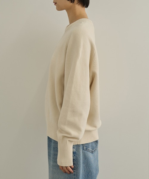 SALON adam et rope'(サロン アダム エ ロペ)の「【CreamyCotton (クリーミーコットン)】クロップドプルオーバー / セットアップ対応(ニット/セーター・レディース・ブラック/オフホワイト/キャメル・FREE)」の11枚目の写真