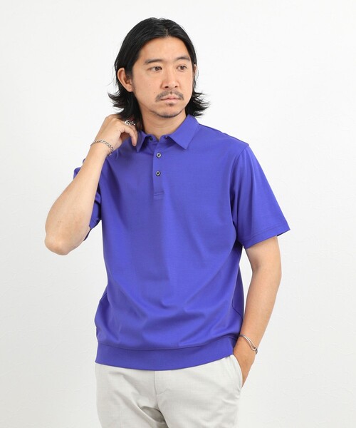 NOLLEY’S(ノーリーズ)の「《ビジカジ対応》ジャケットに合う 抗菌防臭 超長綿ハイゲージポンチ ドレスポロシャツ / ビズポロ(ポロシャツ・メンズ・ブルー系その他/ダークグリーン/ライトベージュ・XL/L/M/S/XXL)」の7枚目の写真