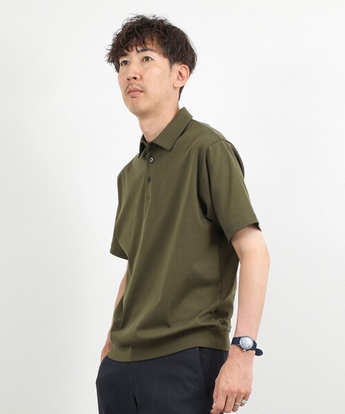NOLLEY’S(ノーリーズ)の「《ビジカジ対応》ジャケットに合う 抗菌防臭 超長綿ハイゲージポンチ ドレスポロシャツ / ビズポロ(ポロシャツ・メンズ・ブルー系その他/ダークグリーン/ライトベージュ・XL/L/M/S/XXL)」の22枚目の写真