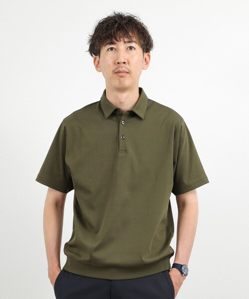 NOLLEY’S(ノーリーズ)の「《ビジカジ対応》ジャケットに合う 抗菌防臭 超長綿ハイゲージポンチ ドレスポロシャツ / ビズポロ(ポロシャツ・メンズ・ブルー系その他/ダークグリーン/ライトベージュ・XL/L/M/S/XXL)」の15枚目の写真