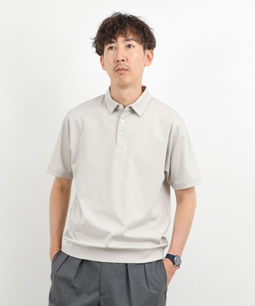 NOLLEY’S(ノーリーズ)の「《ビジカジ対応》ジャケットに合う 抗菌防臭 超長綿ハイゲージポンチ ドレスポロシャツ / ビズポロ(ポロシャツ・メンズ・ブルー系その他/ダークグリーン/ライトベージュ・XL/L/M/S/XXL)」の11枚目の写真