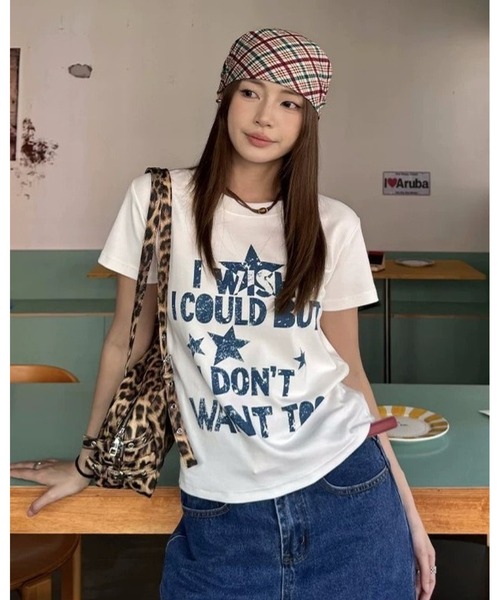 inst.ALL(インストール)の「ロゴプリントコンパクトTシャツ(Tシャツ/カットソー・レディース・ホワイト/ブラック・M)」の1枚目の写真
