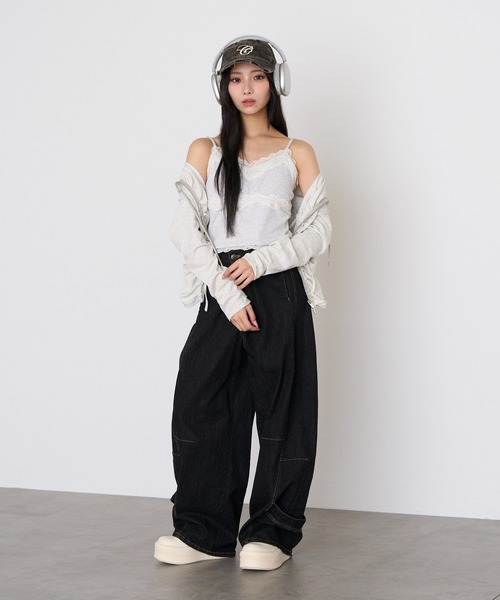 RAY CASSIN(レイカズン)の「【EC限定リバイバル】バレルデザインデニムパンツ(デニムパンツ・レディース・ネイビー/ブラック/ブルー系その他2・M/S)」の14枚目の写真