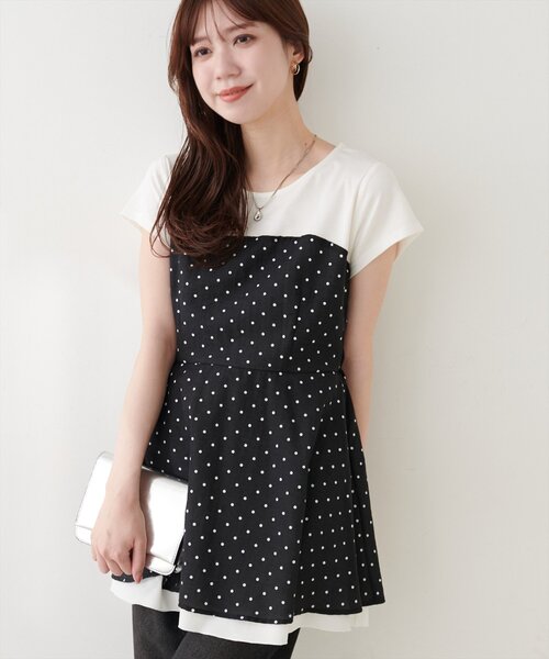natural couture(ナチュラルクチュール)の「裾レイヤードドッキングT(Tシャツ/カットソー・レディース・その他1/その他4/その他3/その他2・FREE)」の3枚目の写真