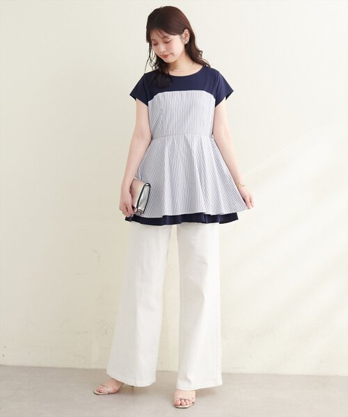 natural couture(ナチュラルクチュール)の「裾レイヤードドッキングT(Tシャツ/カットソー・レディース・その他1/その他4/その他3/その他2・FREE)」の7枚目の写真