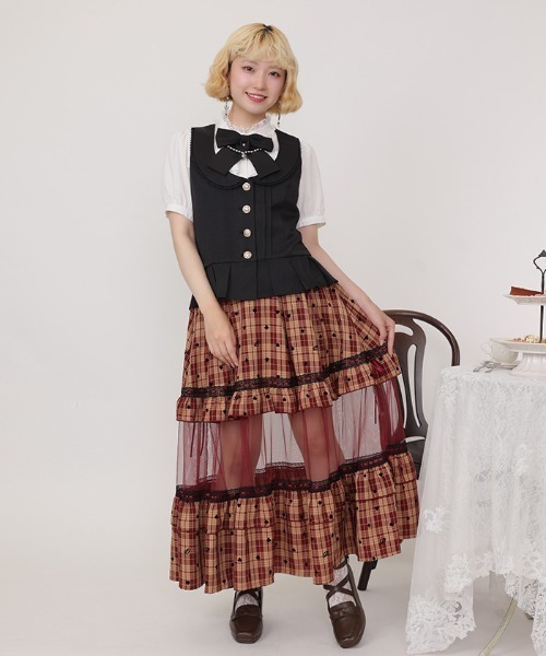 axes femme POETIQUE（アクシーズファムポエティック）の「イレヘムプリーツベスト（ベスト・レディース・サックスブルー/ブラック・MEDIUM）」の18枚目の写真
