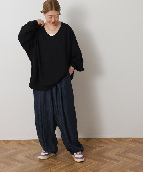 JOURNAL STANDARD LUXE（ジャーナルスタンダード　ラックス）の「ダブルフェイス Vネックプルオーバー（Tシャツ/カットソー・レディース・ブラウン/ブラック・FREE）」の16枚目の写真