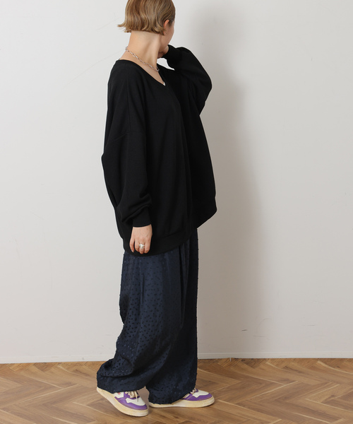 JOURNAL STANDARD LUXE（ジャーナルスタンダード　ラックス）の「ダブルフェイス Vネックプルオーバー（Tシャツ/カットソー・レディース・ブラウン/ブラック・FREE）」の20枚目の写真