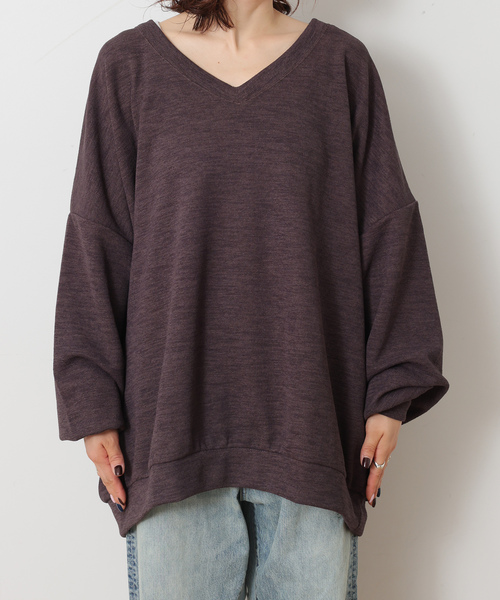JOURNAL STANDARD LUXE（ジャーナルスタンダード　ラックス）の「ダブルフェイス Vネックプルオーバー（Tシャツ/カットソー・レディース・ブラウン/ブラック・FREE）」の3枚目の写真