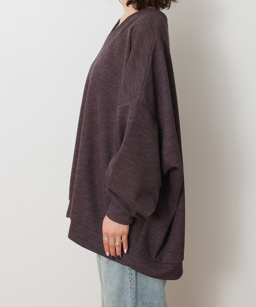 JOURNAL STANDARD LUXE（ジャーナルスタンダード　ラックス）の「ダブルフェイス Vネックプルオーバー（Tシャツ/カットソー・レディース・ブラウン/ブラック・FREE）」の4枚目の写真