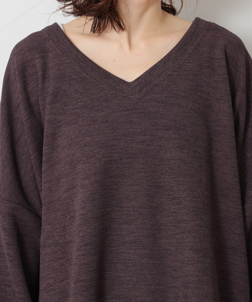 JOURNAL STANDARD LUXE（ジャーナルスタンダード　ラックス）の「ダブルフェイス Vネックプルオーバー（Tシャツ/カットソー・レディース・ブラウン/ブラック・FREE）」の6枚目の写真