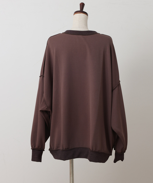 JOURNAL STANDARD LUXE（ジャーナルスタンダード　ラックス）の「ダブルフェイス Vネックプルオーバー（Tシャツ/カットソー・レディース・ブラウン/ブラック・FREE）」の12枚目の写真