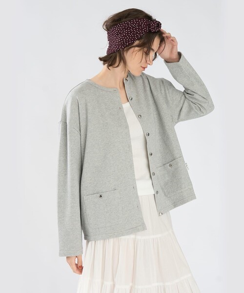 To b. by agnes b.(トゥービーバイアニエスベー)の「To b. by agnes b.× green label relaxing コットン ビッグカーディガン(カーディガン/ボレロ・レディース・グレー・FREE)」の6枚目の写真