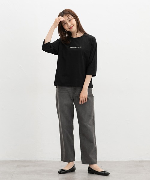 Honeys(ハニーズ)の「7分袖ロゴ刺繍Tシャツ(Tシャツ/カットソー・レディース・ピンク系その他2/マスタード/ブラウン/ブラック/オフホワイト・L/M)」の11枚目の写真