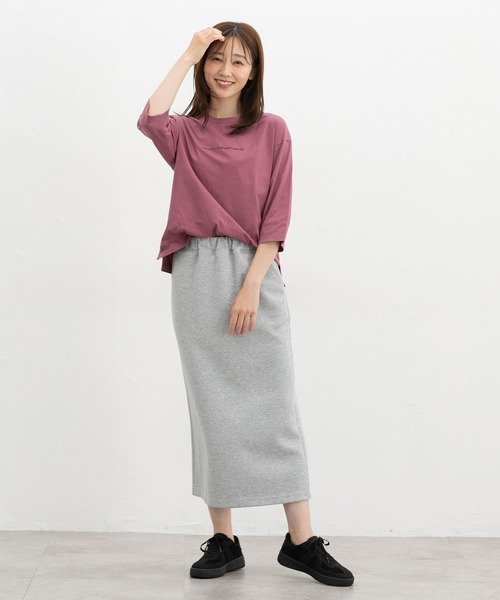 Honeys(ハニーズ)の「7分袖ロゴ刺繍Tシャツ(Tシャツ/カットソー・レディース・ピンク系その他2/マスタード/ブラウン/ブラック/オフホワイト・L/M)」の12枚目の写真