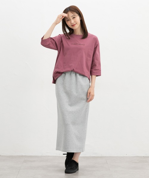 Honeys(ハニーズ)の「7分袖ロゴ刺繍Tシャツ(Tシャツ/カットソー・レディース・ピンク系その他2/マスタード/ブラウン/ブラック/オフホワイト・L/M)」の13枚目の写真
