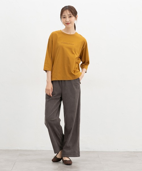 Honeys(ハニーズ)の「7分袖ロゴ刺繍Tシャツ(Tシャツ/カットソー・レディース・ピンク系その他2/マスタード/ブラウン/ブラック/オフホワイト・L/M)」の17枚目の写真