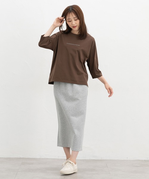 Honeys(ハニーズ)の「7分袖ロゴ刺繍Tシャツ(Tシャツ/カットソー・レディース・ピンク系その他2/マスタード/ブラウン/ブラック/オフホワイト・L/M)」の19枚目の写真