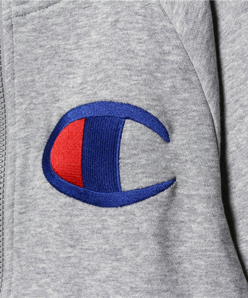 E hyphen world gallery（イーハイフンワールドギャラリー）の「【Junior】F Champion ミニ裏毛ジップパーカー（パーカー・キッズ・ネイビー/杢グレー/オフホワイト・150/140/160）」の7枚目の写真