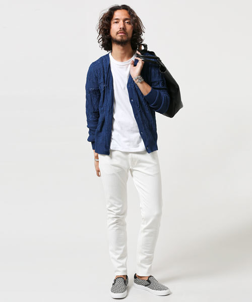 NANO universe（ナノユニバース）の「総柄インディゴVカーデ（カーディガン/ボレロ・メンズ・ブルー/ネイビー・MEDIUM/SMALL/LARGE）」の10枚目の写真