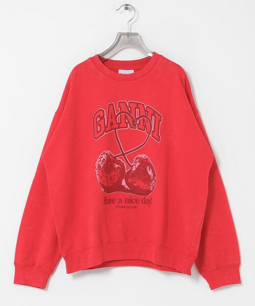GANNI(ガニー)の「GANNI ISOLI CREWNECK CHERRY(スウェット・レディース・レッド・SMALL)」の1枚目の写真