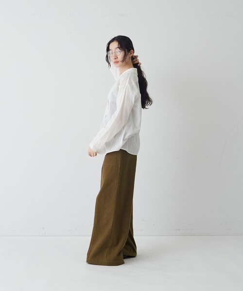 conges payes ADIEU TRISTESSE(コンジェ ペイエ アデュートリステス)の「コットンボイルギャザーカラーブラウス(シャツ/ブラウス・レディース・ブルー/ピンク/オフホワイト・38)」の6枚目の写真