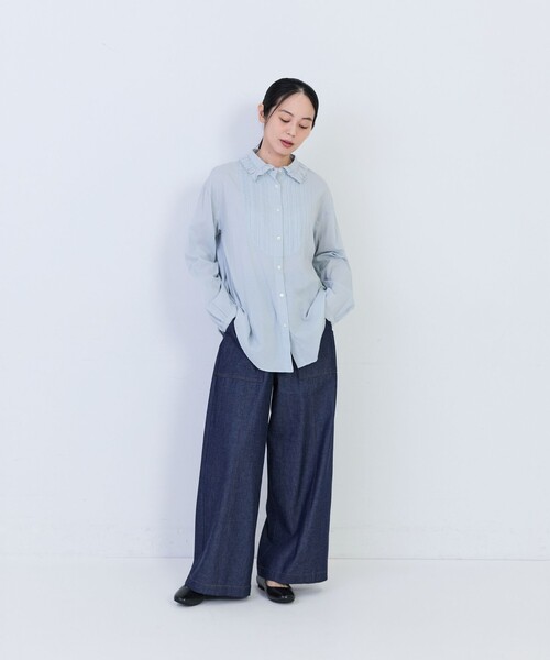 conges payes ADIEU TRISTESSE(コンジェ ペイエ アデュートリステス)の「コットンボイルギャザーカラーブラウス(シャツ/ブラウス・レディース・ブルー/ピンク/オフホワイト・38)」の15枚目の写真