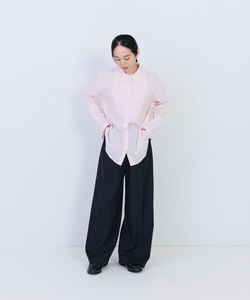 conges payes ADIEU TRISTESSE(コンジェ ペイエ アデュートリステス)の「コットンボイルギャザーカラーブラウス(シャツ/ブラウス・レディース・ブルー/ピンク/オフホワイト・38)」の20枚目の写真