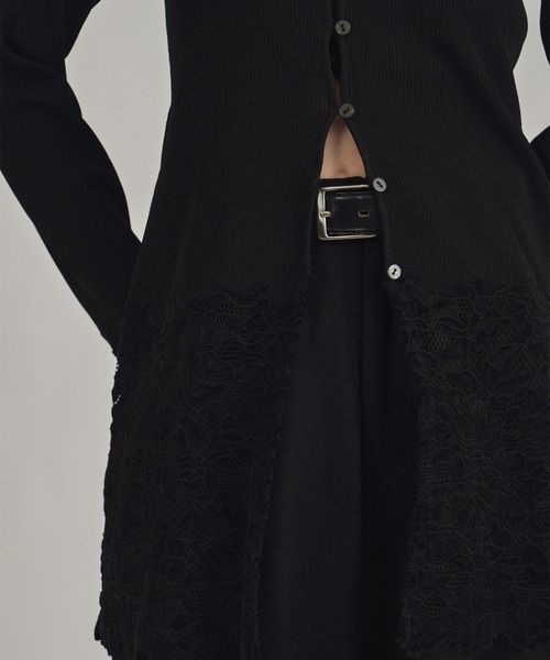 louren(ローレン )の「【louren/ローレン】lace hem knit cardigan/レースヘムニットカーディガン(Tシャツ/カットソー・レディース・ホワイト/ブラック・FREE)」の15枚目の写真