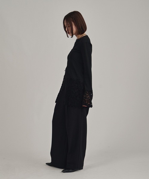 louren(ローレン )の「【louren/ローレン】lace hem knit cardigan/レースヘムニットカーディガン(Tシャツ/カットソー・レディース・ホワイト/ブラック・FREE)」の10枚目の写真