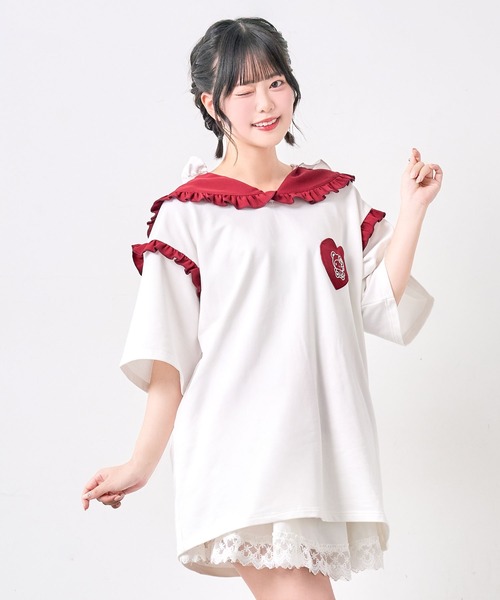 DearMyLove（ディアマイラブ）の「【サンリオ×DML】なりきりセーラーTシャツワンピ（ワンピース・レディース・ブラック/ブルー/ベビーピンク/ホワイト・FREE）」の2枚目の写真