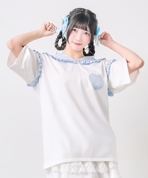 DearMyLove（ディアマイラブ）の「【サンリオ×DML】なりきりセーラーTシャツワンピ（ワンピース・レディース・ブラック/ブルー/ベビーピンク/ホワイト・FREE）」の4枚目の写真