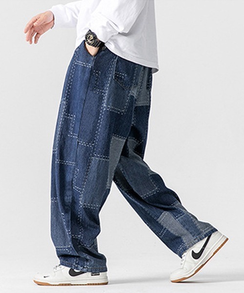 Ressaca(レサーカ)の「パッチワーク風ワイドデニムパンツ(デニムパンツ・メンズ・ブルー/ブラック・M)」の11枚目の写真