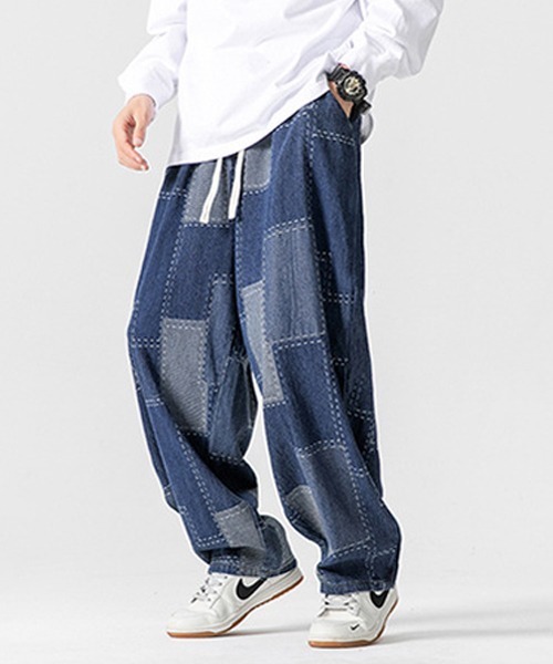Ressaca(レサーカ)の「パッチワーク風ワイドデニムパンツ(デニムパンツ・メンズ・ブルー/ブラック・M)」の9枚目の写真